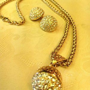 Necklace gold fine jewelry with earrings